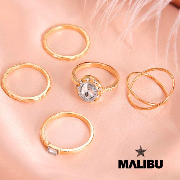 Set de Anillos 5 x 1 Diamond