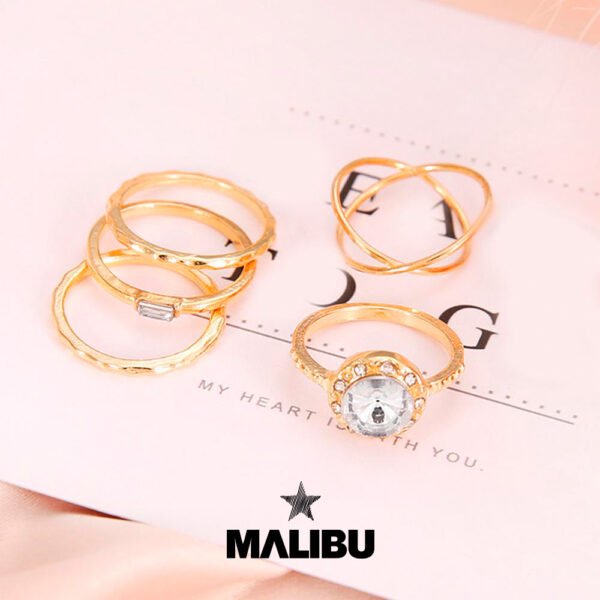 Set de Anillos 5 x 1 Diamond