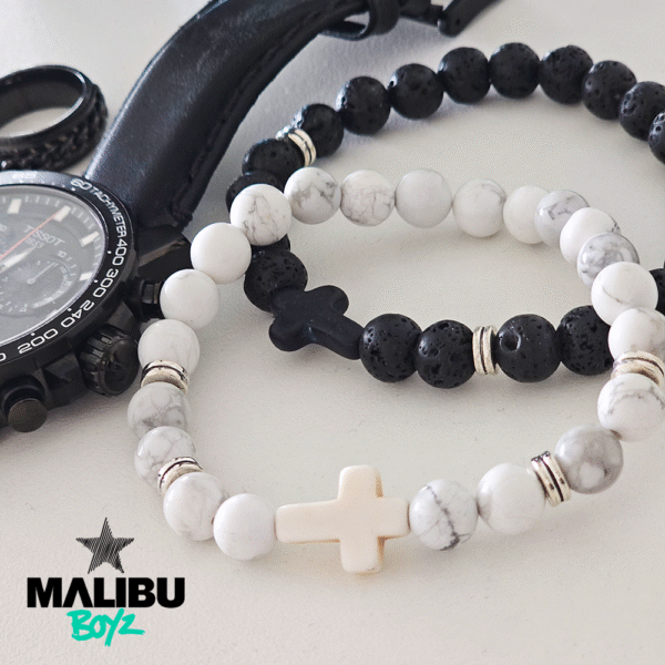 Pulsera De Cruz Y Piedras