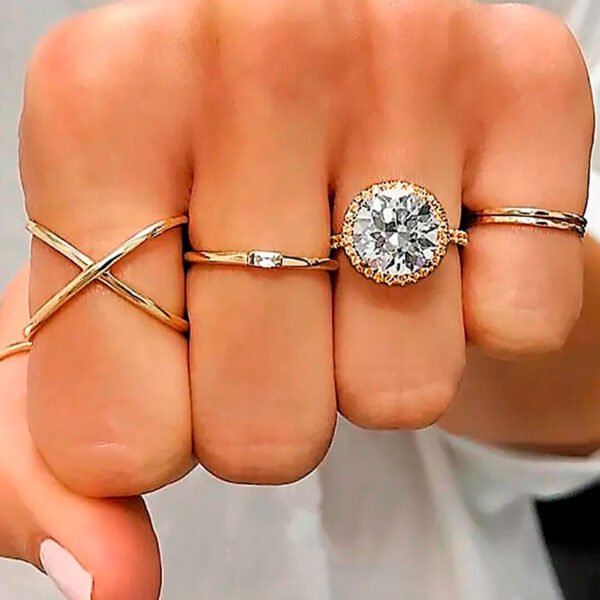 Set de Anillos 5 x 1 Diamond